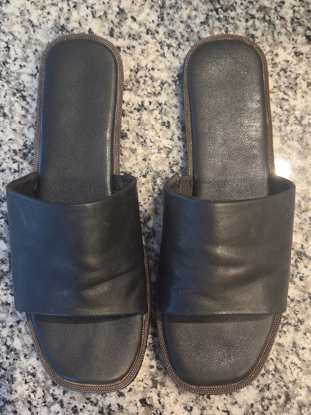 Steve Madden Black Slide Sandals